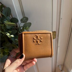 Tory Burch Brown Leather Compact Wallet